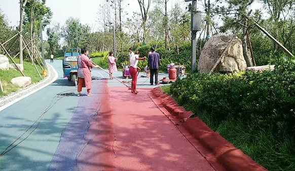 美邦仿石材彩色防滑路面，攜手共筑唯美園博會(huì)